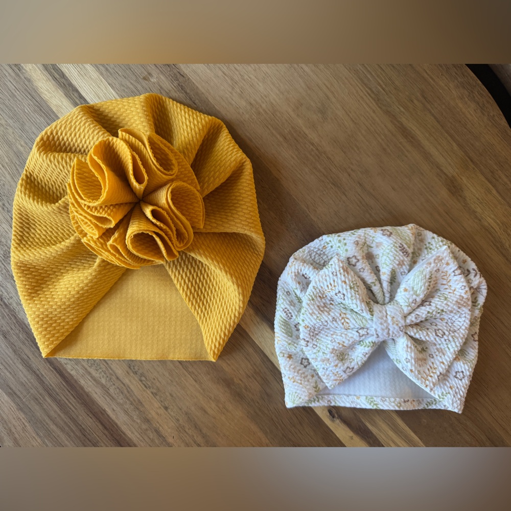 Baby Flower Bow Cap 2-Pack